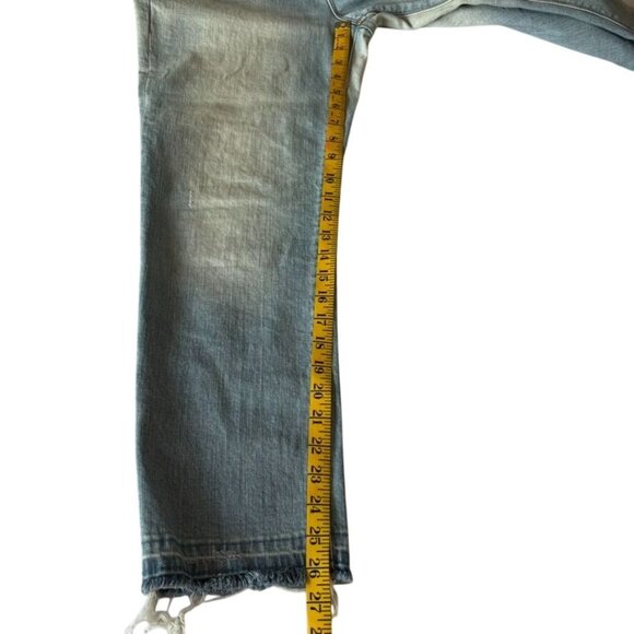 Gap 1969 Womens Real Straight Jeans With Frayed Hem Light Wash Denim - Picture 6 of 10